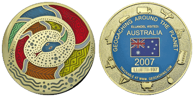 Ellandel Australia glow-in-the-dark geocoin