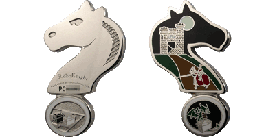 Roboknight glow-in-the-dark geocoin